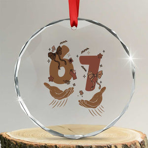 Funny Six Seven Meme Crystal Glass Ornament Black History Women Gift TS12 Transparent Glass 3'' Circle Print Your Wear