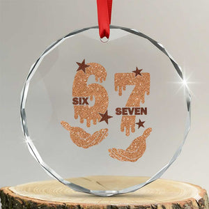 Funny Six Seven Meme Crystal Glass Ornament Melanin Black History Month Gift TS12 Transparent Glass 3'' Circle Print Your Wear