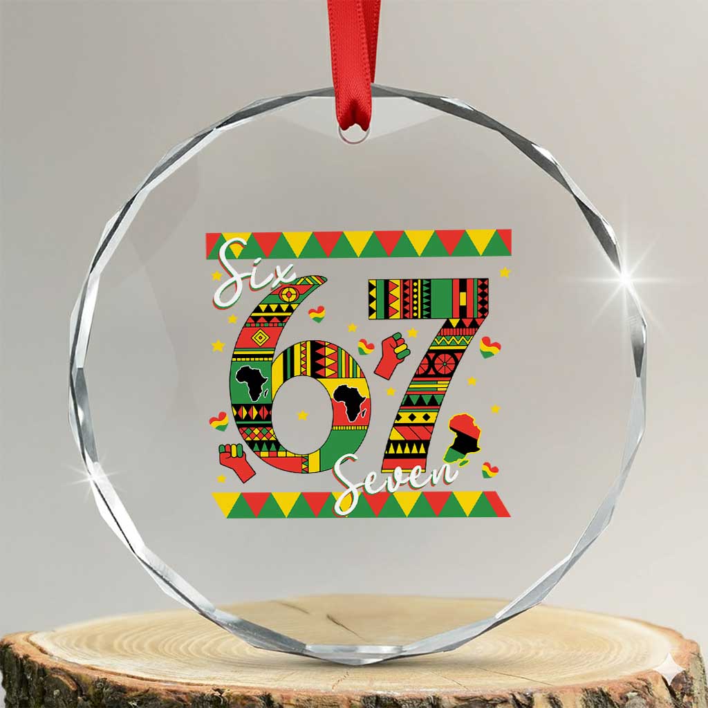 Funny Six Seven Meme Crystal Glass Ornament Pan African Culture Gift TS12 Transparent Glass 3'' Circle Print Your Wear