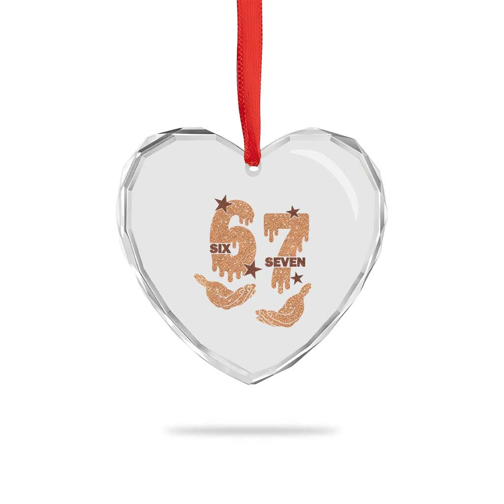 Funny Six Seven Meme Heart Crystal Glass Ornament Melanin Black History Month Gift TS12 Print Your Wear