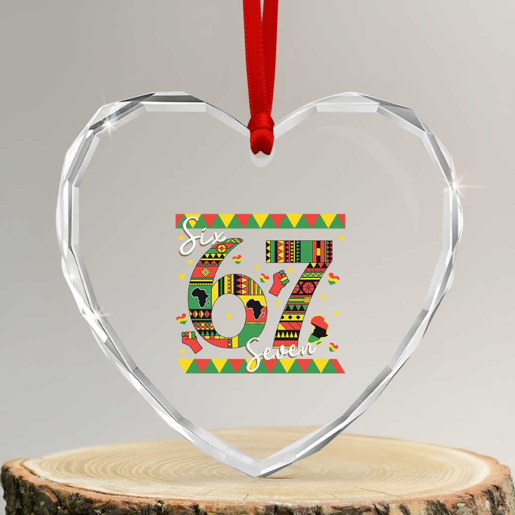 Funny Six Seven Meme Heart Crystal Glass Ornament Pan African Culture Gift TS12 Transparent Glass 3'' Heart Print Your Wear