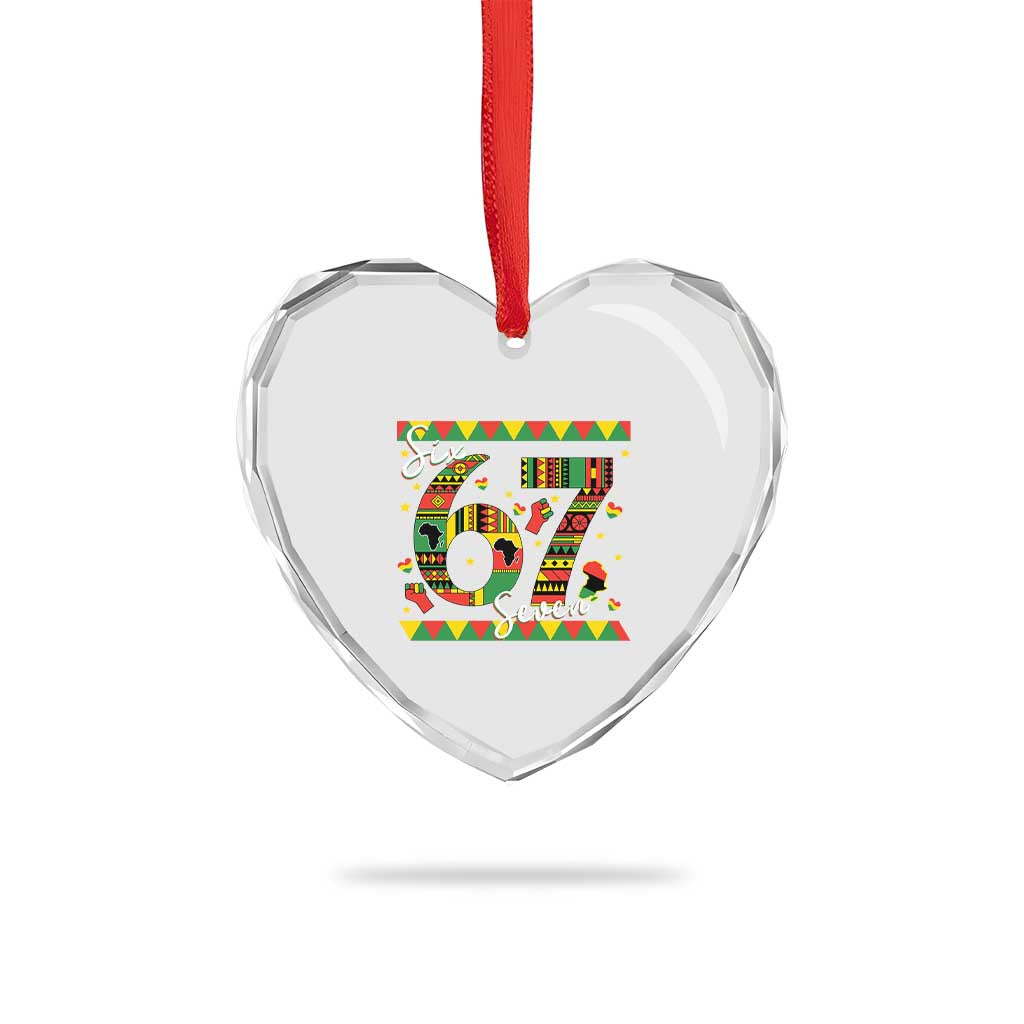 Funny Six Seven Meme Heart Crystal Glass Ornament Pan African Culture Gift TS12 Print Your Wear