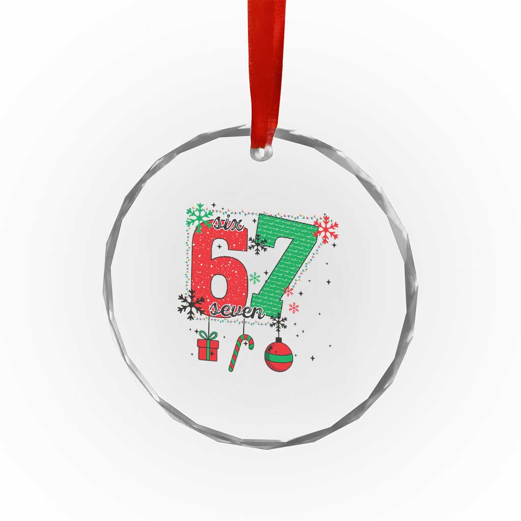 Funny Six Seven Meme Trendy TikTok Crystal Glass Ornament Christmas Gift TS12 Print Your Wear
