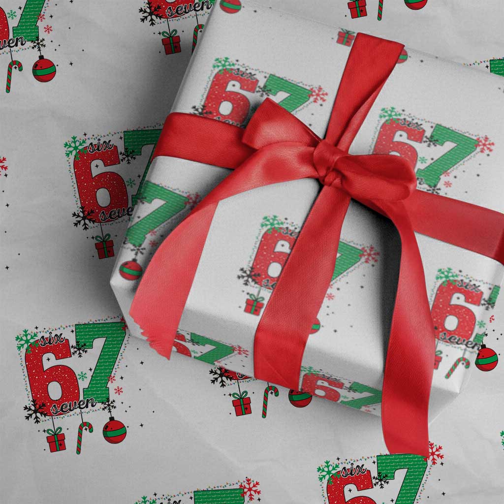 Funny Six Seven Meme Trendy TikTok Wrapping Paper Roll Christmas Gift TS12 White Print Your Wear