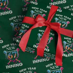 Funny Six Seven Meme Wrapping Paper Roll 67 Number Sports American Football Ice Cream Drip TS14 Green Print Your Wear