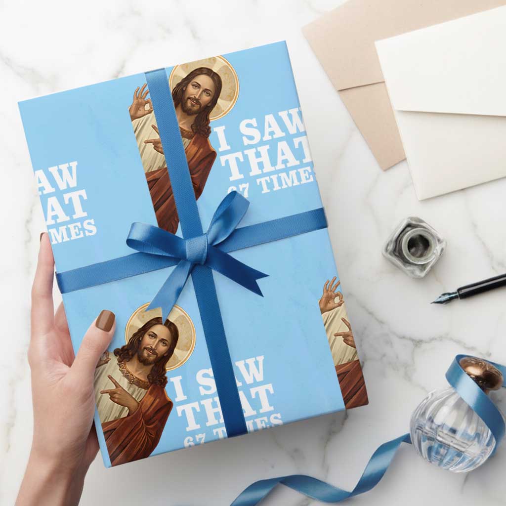 Funny Six Seven Meme Wrapping Paper Roll I Saw That 67 Times TS14 Mocha Print Your Wear