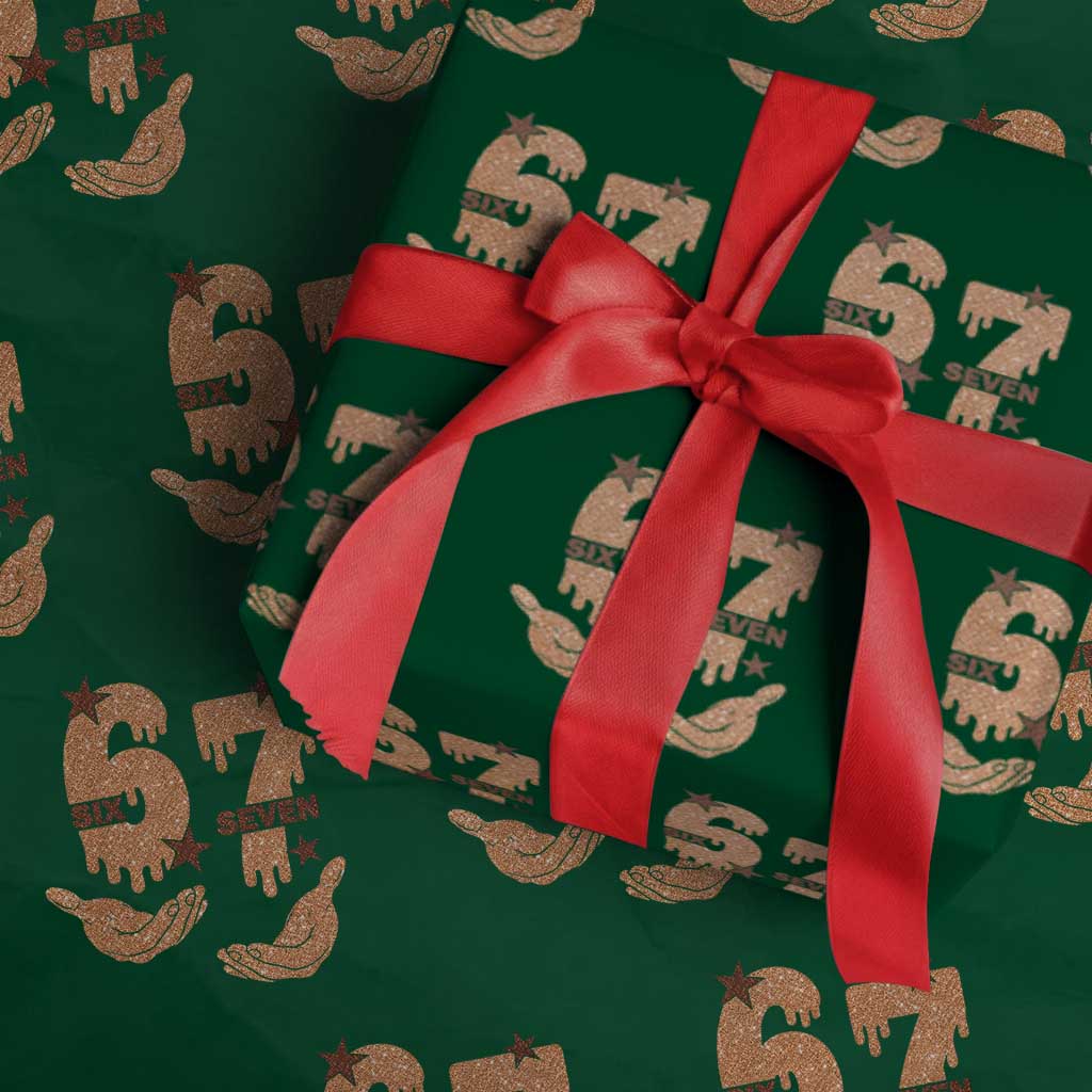 Funny Six Seven Meme Wrapping Paper Roll Melanin Black History Month Gift TS12 Green Print Your Wear