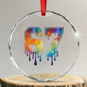 Funny Six Seven Prism Effect Printed Meme Crystal Glass Ornament TS12 Transparent Glass 3'' Circle Print Your Wear