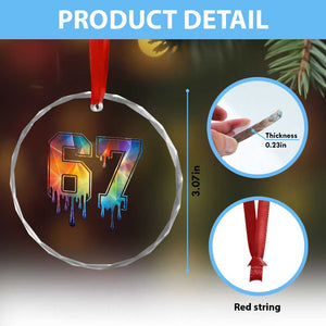 Funny Six Seven Prism Effect Printed Meme Crystal Glass Ornament TS12 Print Your Wear