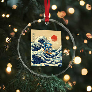 Funny Six Seven Surfing Crystal Glass Ornament The Great Wave Kanagawa Japanese 67 Brainrot Meme TS14 Print Your Wear