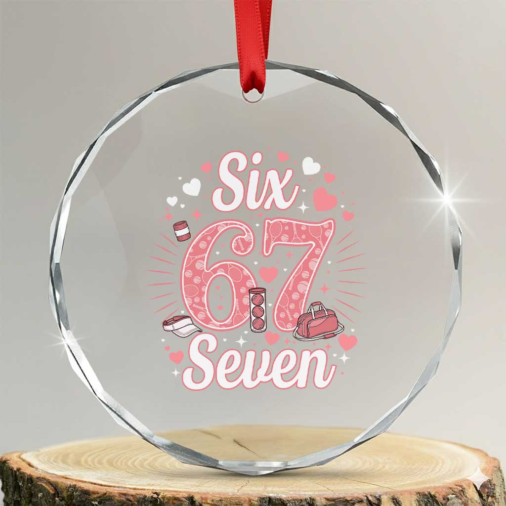 Funny Six Seven Tennis Meme Crystal Glass Ornament Gen Z Valentine TS12 Transparent Glass 3'' Circle Print Your Wear