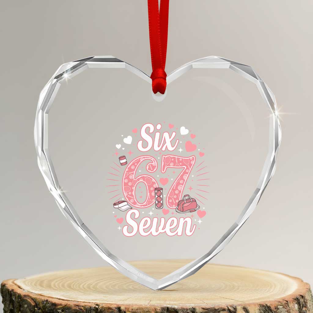 Funny Six Seven Tennis Meme Heart Crystal Glass Ornament Gen Z Valentine TS12 Transparent Glass 3'' Heart Print Your Wear