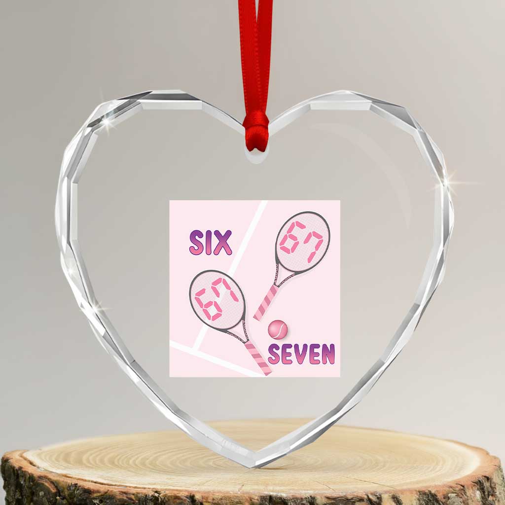 Funny Six Seven Tennis Meme Heart Crystal Glass Ornament Valentine For Women TS12 Transparent Glass 3'' Heart Print Your Wear