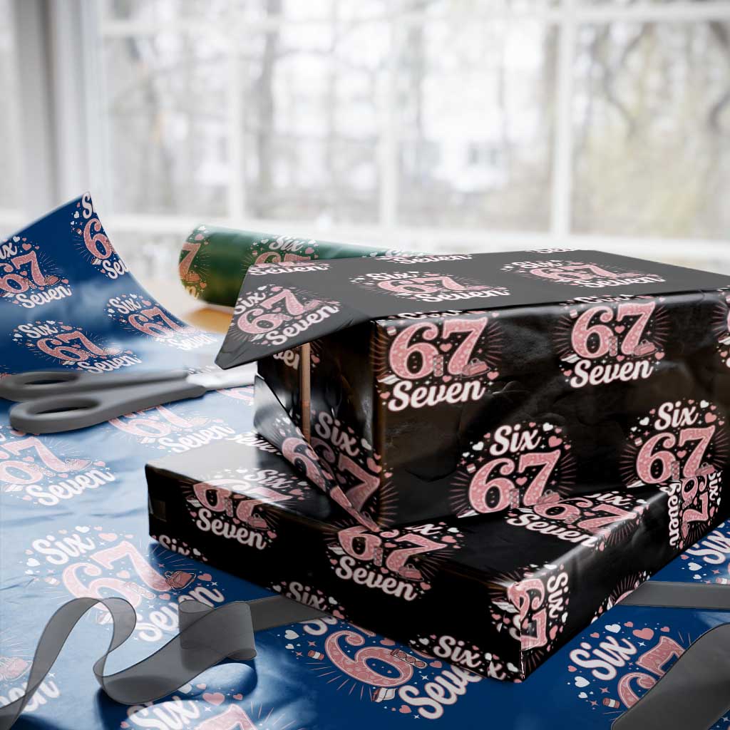 Funny Six Seven Tennis Meme Wrapping Paper Roll Gen Z Valentine TS12 Black Print Your Wear