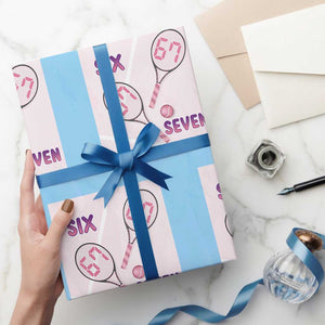 Funny Six Seven Tennis Meme Wrapping Paper Roll Valentine For Women TS12 Light Blue Print Your Wear