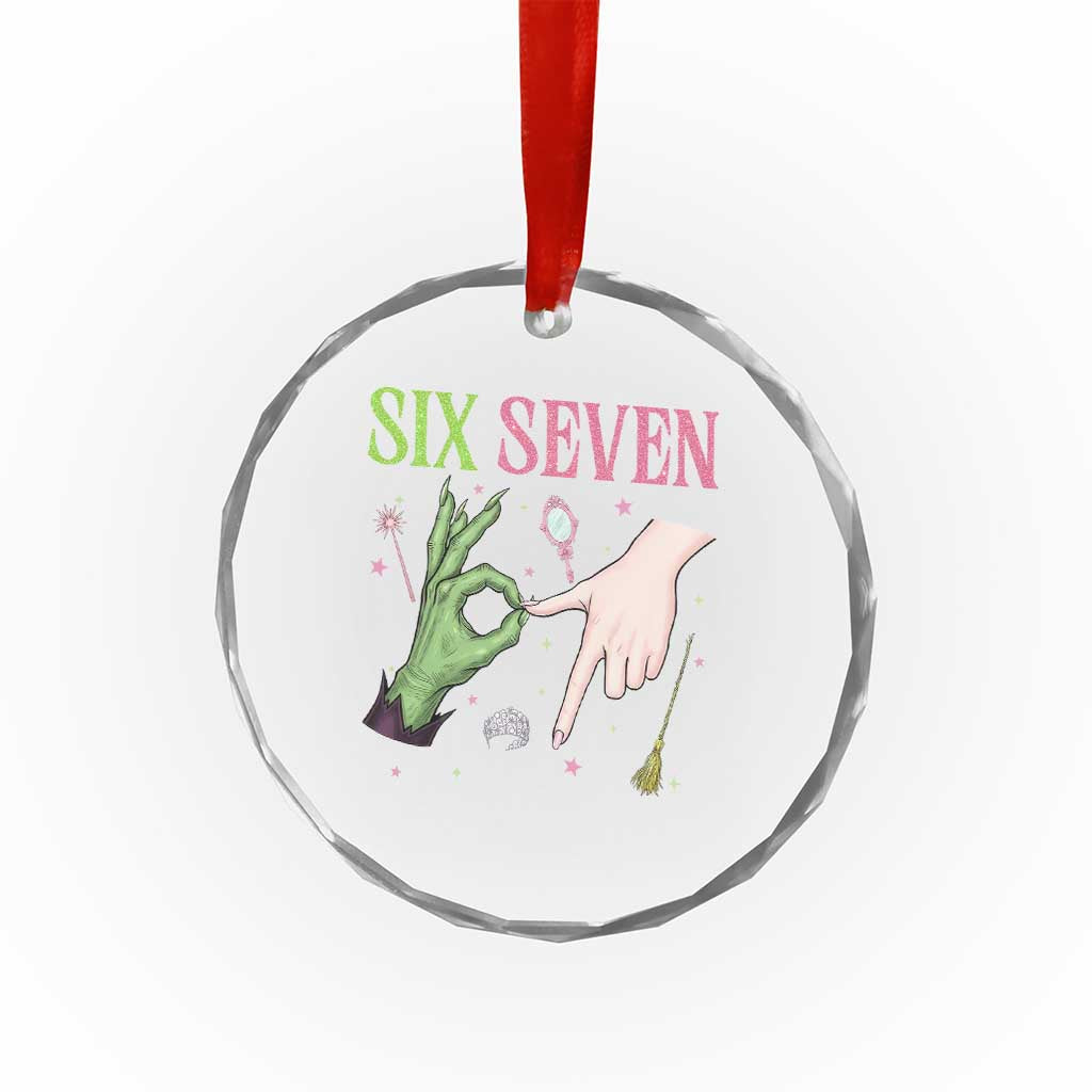 Funny Six Seven Witch Pink And Green Broomstick Magic Wand Crystal Glass Ornament TS11 Print Your Wear
