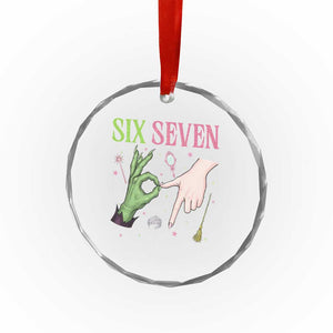 Funny Six Seven Witch Pink And Green Broomstick Magic Wand Crystal Glass Ornament TS11 Print Your Wear