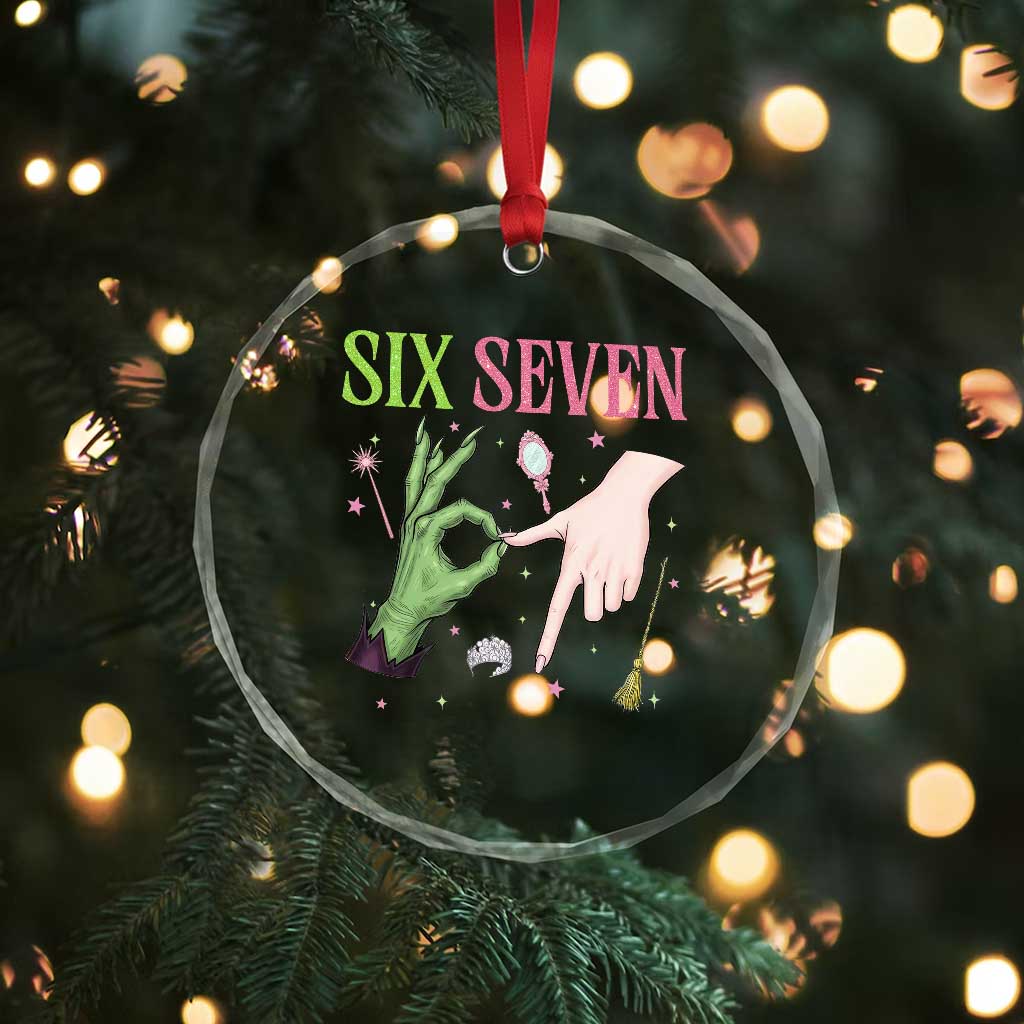Funny Six Seven Witch Pink And Green Broomstick Magic Wand Crystal Glass Ornament TS11 Print Your Wear