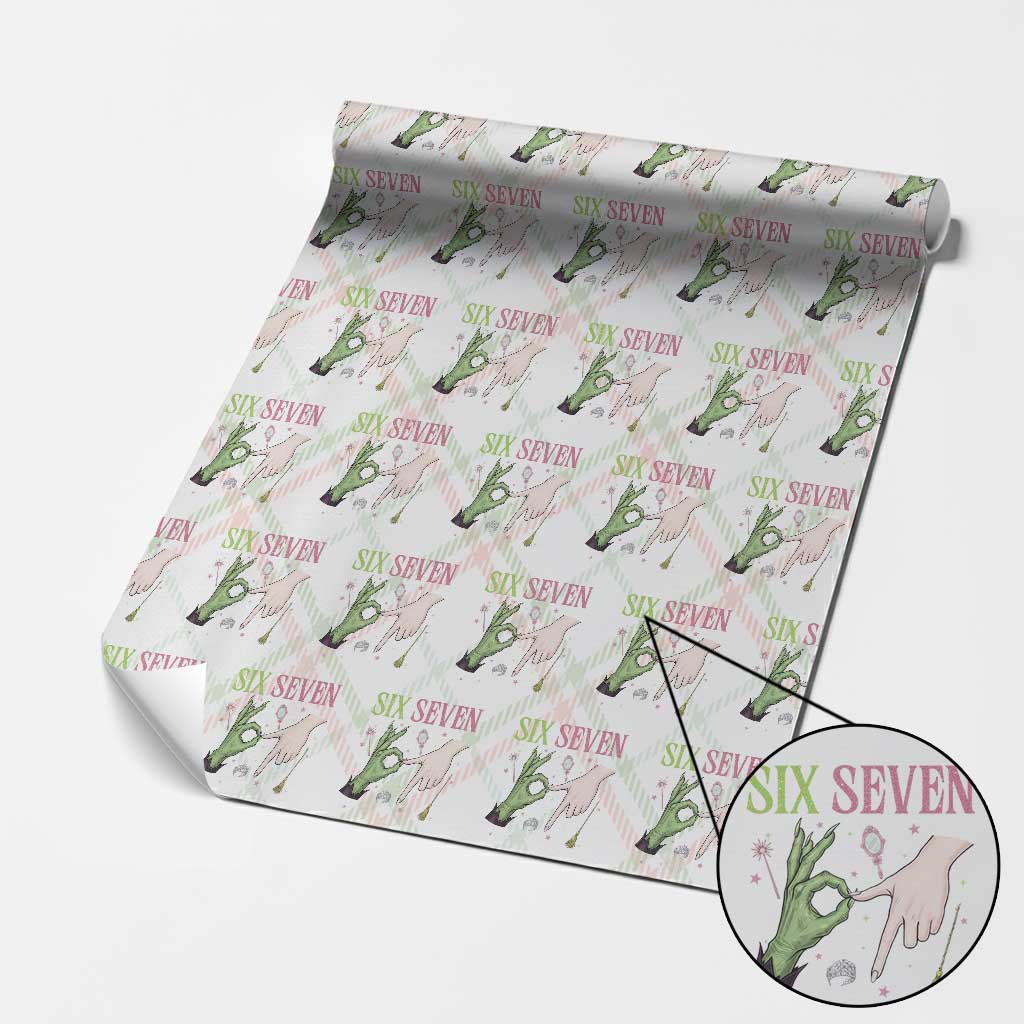 Funny Six Seven Witch Pink And Green Broomstick Magic Wand Wrapping Paper Roll TS11 Christmas Plaid Print Your Wear