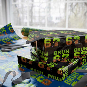 Funny Six Seven Wrapping Paper Roll 67 Meme 6 7 Boy Game Pixel Number TS10 Black Print Your Wear