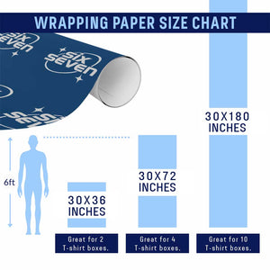 Funny Six Seven Wrapping Paper Roll Cool 67 Meme Y2K Gen Alpha Slang TS02 Print Your Wear