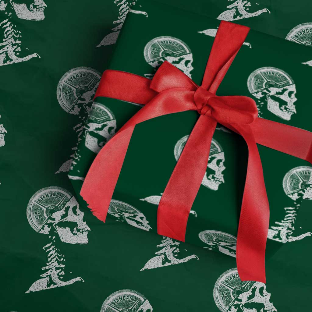 Funny Skeleton 45 lbs Plate Weight Lifting Gym Working Out Wrapping Paper Roll TS11 Green Print Your Wear