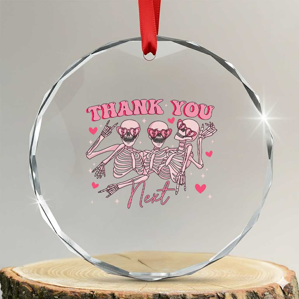 Funny Skeleton Anti Valentines Crystal Glass Ornament TS14 Transparent Glass 3'' Circle Print Your Wear