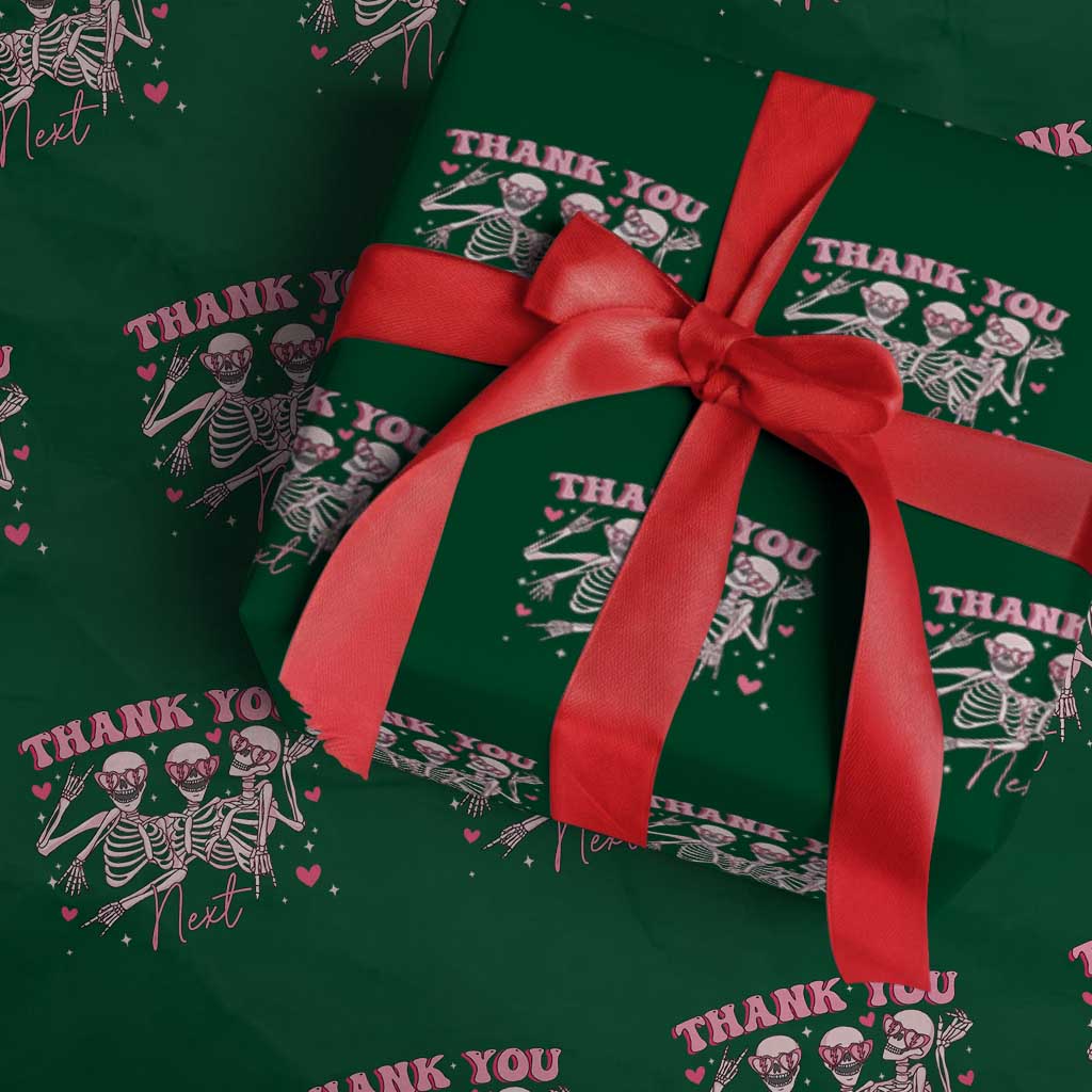Funny Skeleton Anti Valentines Wrapping Paper Roll TS14 Green Print Your Wear