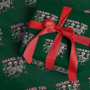 Funny Skeleton Anti Valentines Wrapping Paper Roll TS14 Green Print Your Wear