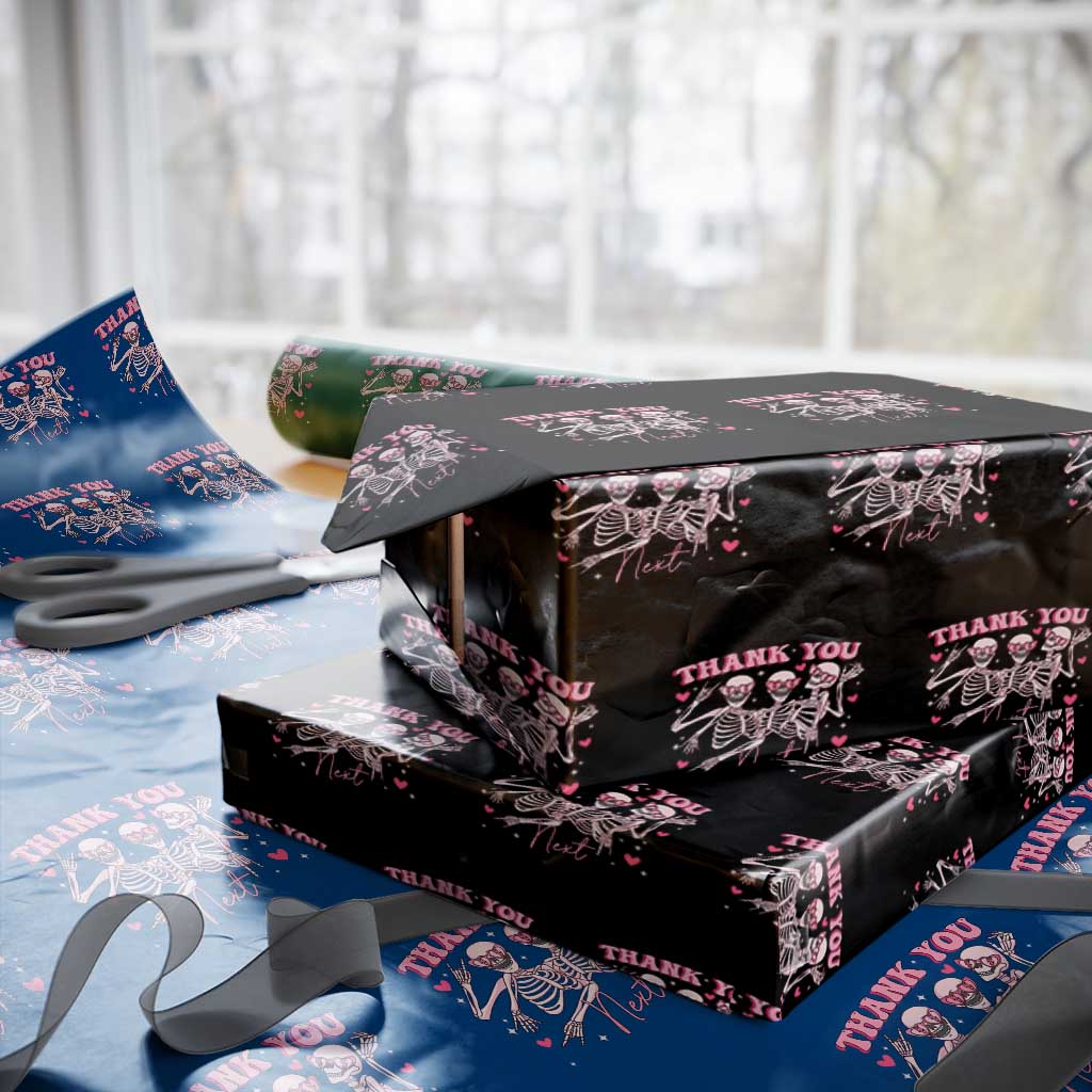 Funny Skeleton Anti Valentines Wrapping Paper Roll TS14 Black Print Your Wear