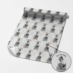 Funny Skeleton Book Lover Wrapping Paper Roll Just One More Chapter