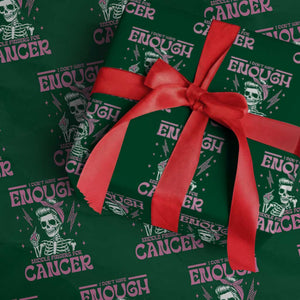 Funny Skeleton Breast Cancer Wrapping Paper Roll I Dont Have Enough Middle Fingers