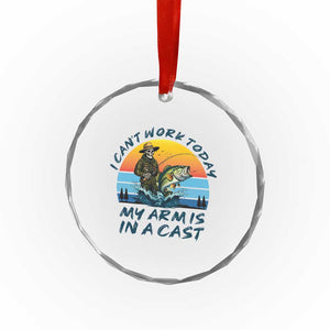 Funny Skeleton Camo Fishing Crystal Glass Ornament I Can Not Work Today My Arm Is In A Cast TS14 Print Your Wear