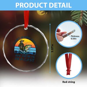 Funny Skeleton Camo Fishing Crystal Glass Ornament I Can Not Work Today My Arm Is In A Cast TS14 Print Your Wear