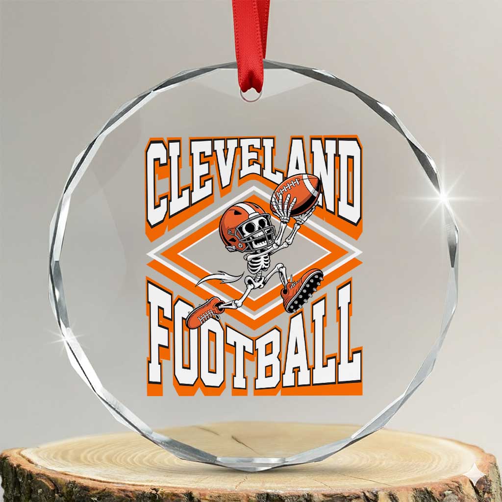 Funny Skeleton Dark Football Crystal Glass Ornament CFBB Fan Gift TS12 Transparent Glass 3'' Circle Print Your Wear
