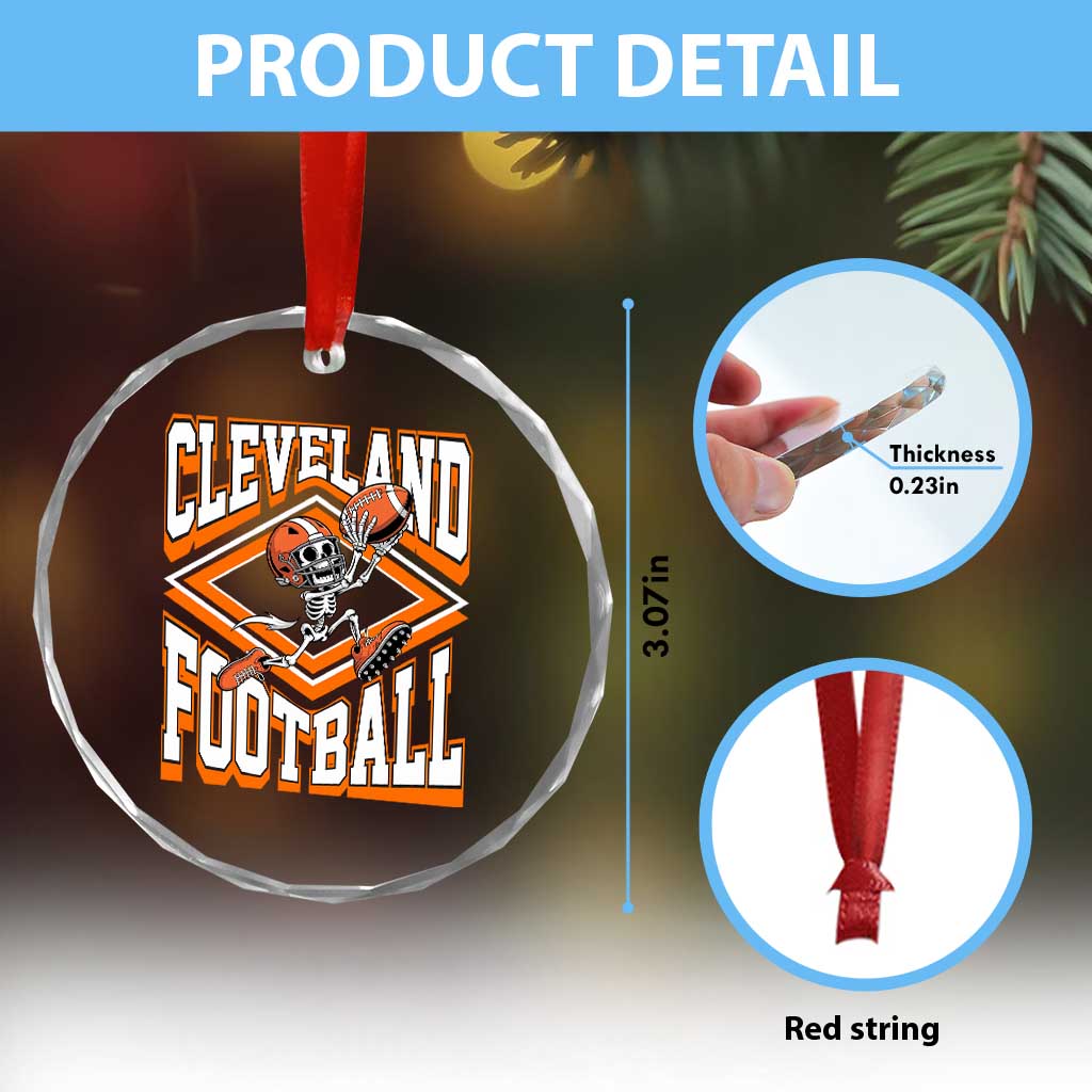 Funny Skeleton Dark Football Crystal Glass Ornament CFBB Fan Gift TS12 Print Your Wear