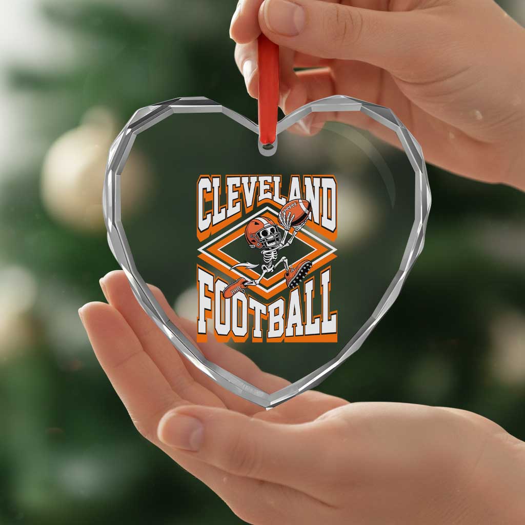 Funny Skeleton Dark Football Heart Crystal Glass Ornament CFBB Fan Gift TS12 Print Your Wear