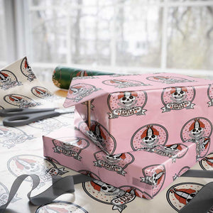 Funny Skeleton Dark Football Lover Wrapping Paper Roll Cleveland For Life TS12 Light Pink Print Your Wear