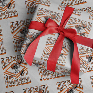Funny Skeleton Dark Football Wrapping Paper Roll CFBB Fan Gift TS12 White Print Your Wear