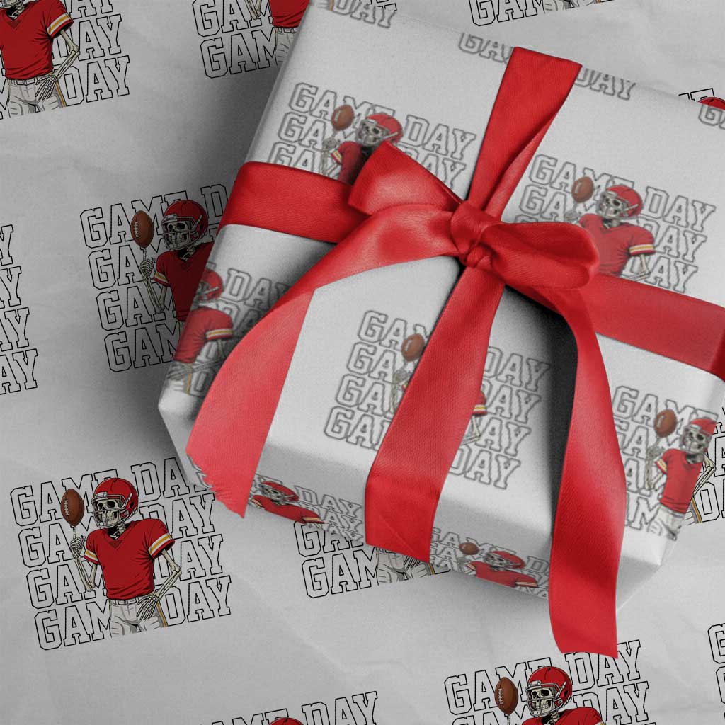 Funny Skeleton Dark Football Wrapping Paper Roll Sport Humor Gift TS12 White Print Your Wear