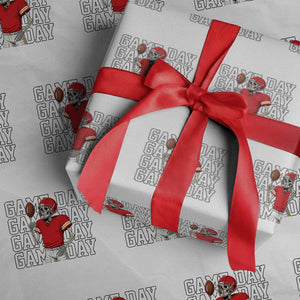 Funny Skeleton Dark Football Wrapping Paper Roll Sport Humor Gift TS12 White Print Your Wear