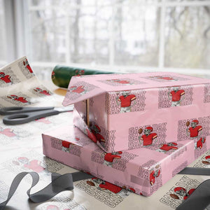 Funny Skeleton Dark Football Wrapping Paper Roll Sport Humor Gift TS12 Light Pink Print Your Wear