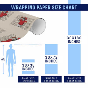 Funny Skeleton Dark Football Wrapping Paper Roll Sport Humor Gift TS12 Print Your Wear