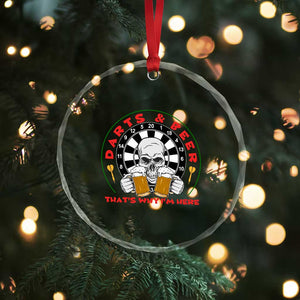 Funny Skeleton Darts Player Beer Lover Crystal Glass Ornament That Is Why I Am Here TS12 Print Your Wear