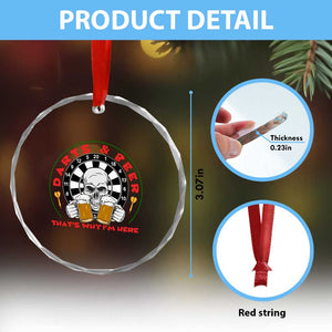 Funny Skeleton Darts Player Beer Lover Crystal Glass Ornament That Is Why I Am Here TS12 Print Your Wear