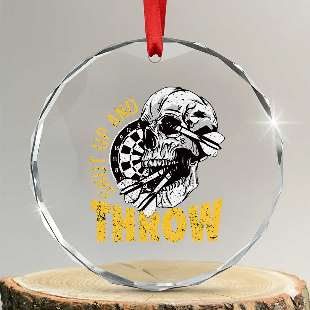 Funny Skeleton Darts Player Crystal Glass Ornament I Suck At Darts TS12 Transparent Glass 3'' Circle Print Your Wear