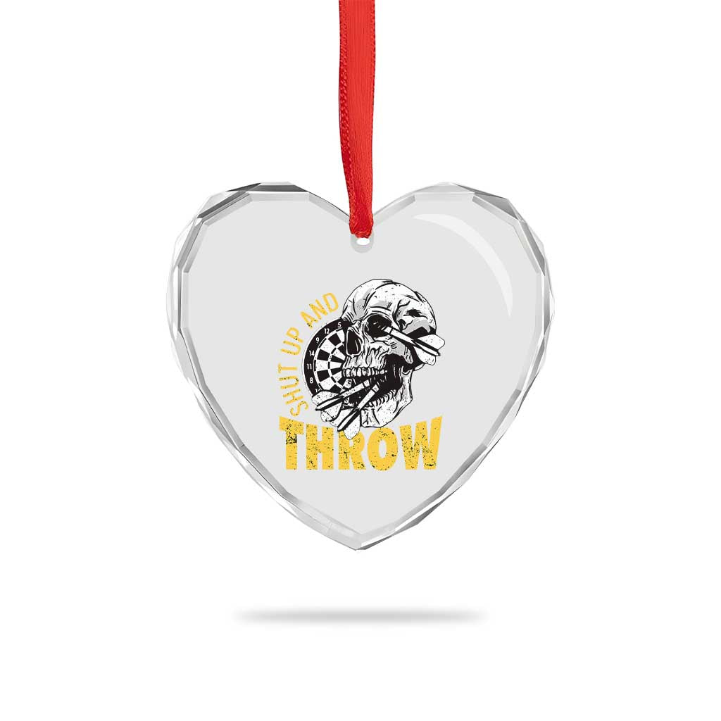 Funny Skeleton Darts Player Heart Crystal Glass Ornament I Suck At Darts TS12 Print Your Wear