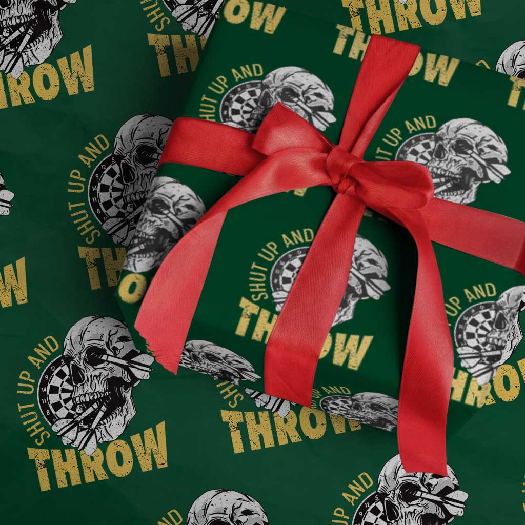 Funny Skeleton Darts Player Wrapping Paper Roll I Suck At Darts TS12 Green Print Your Wear
