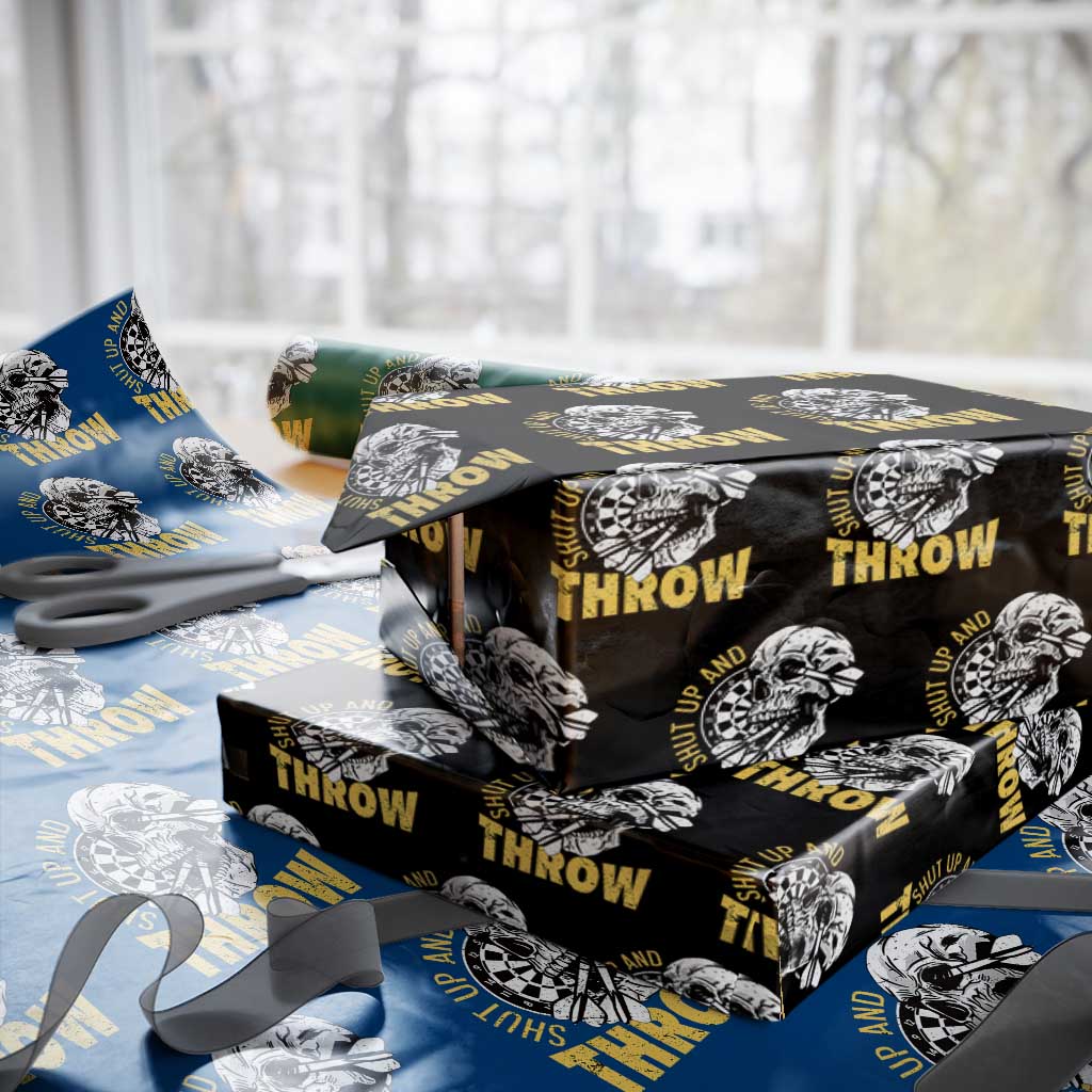 Funny Skeleton Darts Player Wrapping Paper Roll I Suck At Darts TS12 Black Print Your Wear