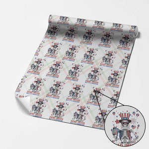 Funny Skeleton Dead Inside But Its Freedom Wrapping Paper Roll Patriotic Gift TS12 Christmas Plaid Print Your Wear